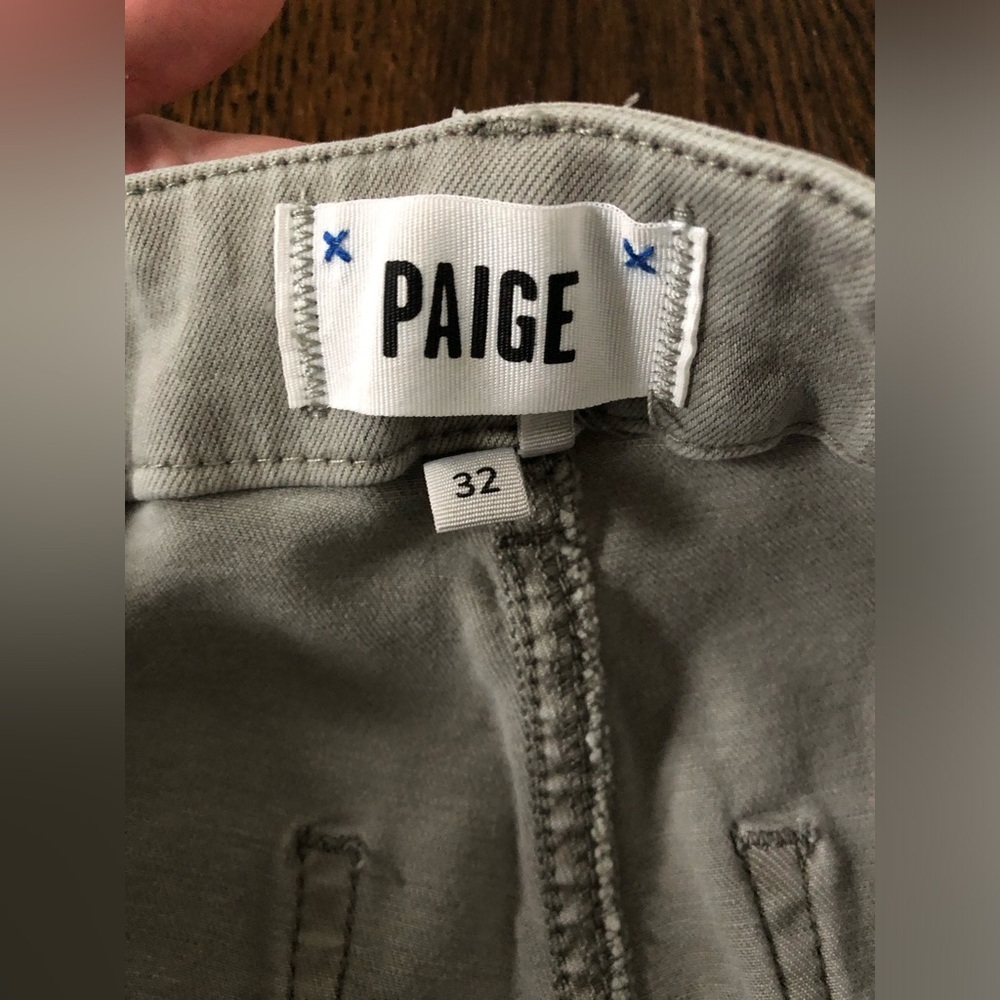 PAIGE Women’s 32 Mayslie Gray Pleated Denim High-Rise Cropped Jogger Jeans - EUC - Picture 6 of 16